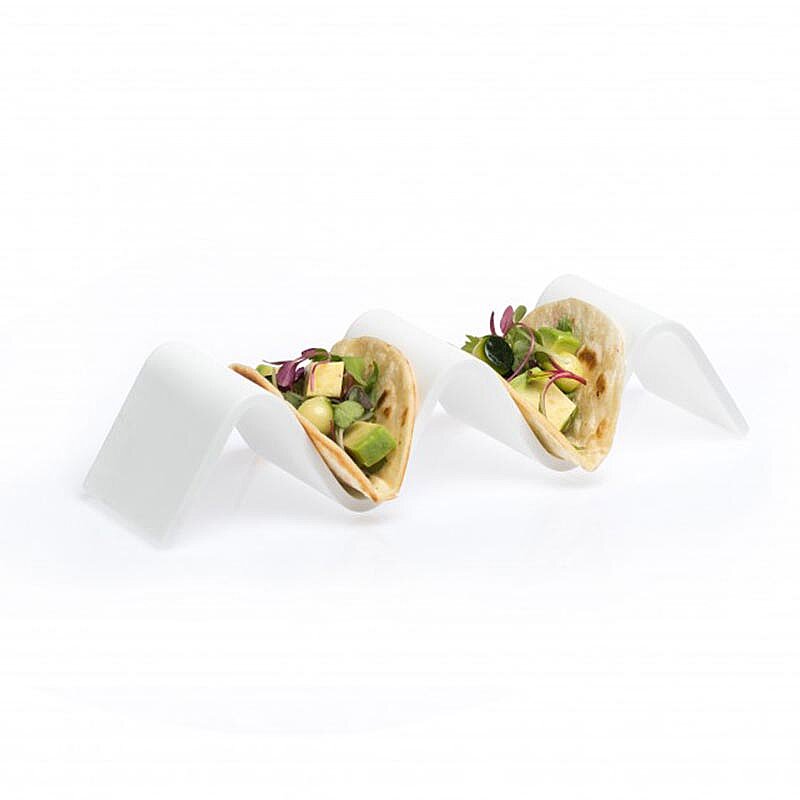 100% Chef Akrilik 4'lü Taco Sunum Tabağı, Estetik Tasarım, 35.5 x 6 x 4.5 cm - %100 Chef (1)