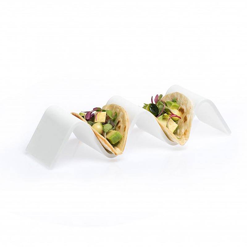 100% Chef Akrilik 4'lü Taco Sunum Tabağı, Estetik Tasarım, 35.5 x 6 x 4.5 cm - 2