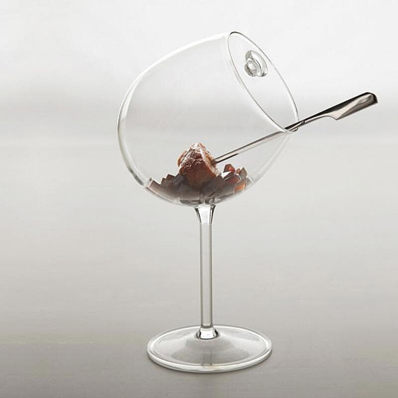 100% Chef Bourgogne Kulplu Cam Sunum Kasesi, Gastronomi Sunum, 350 ml - %100 Chef