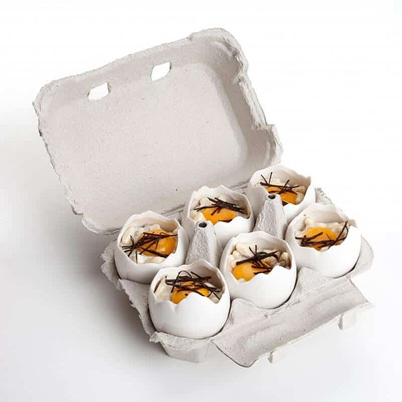 100% Chef Broken Egg Porselen Sunum Kasesi, Özel Tasarım, 50 ml, 10 Adet - %100 Chef