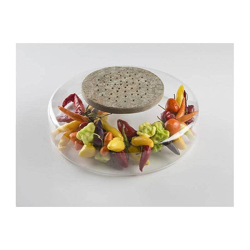 100% Chef Delikli Galaxy Advance Mermer Sunum Tabağı, Gastronomi Sunum, 17 cm - 2