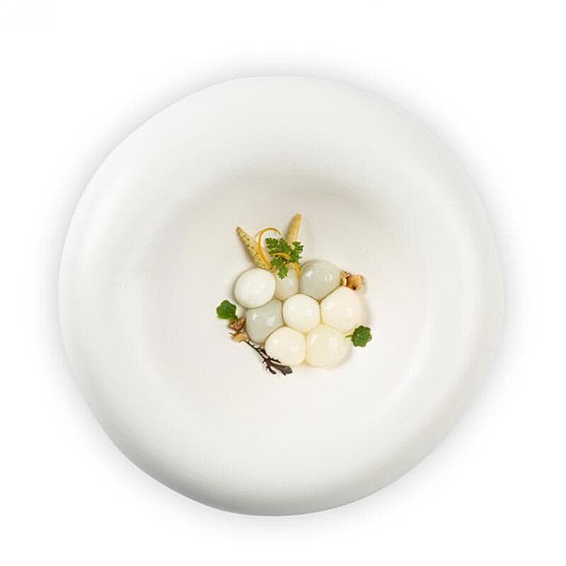 100% Chef Dune Porselen Sunum Tabağı, Özel Tasarım, Mat, 27x7 cm, Beyaz - %100 Chef
