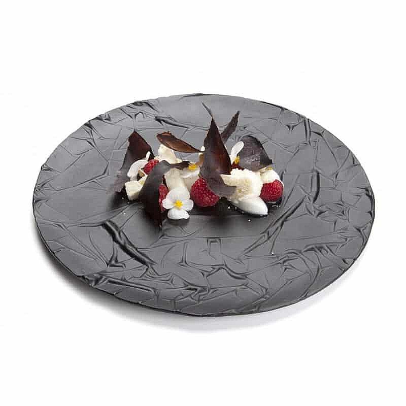 100% Chef Erimiş Cam Sunum Tabağı, Özel Tasarım, 27 cm, Siyah - %100 Chef (1)