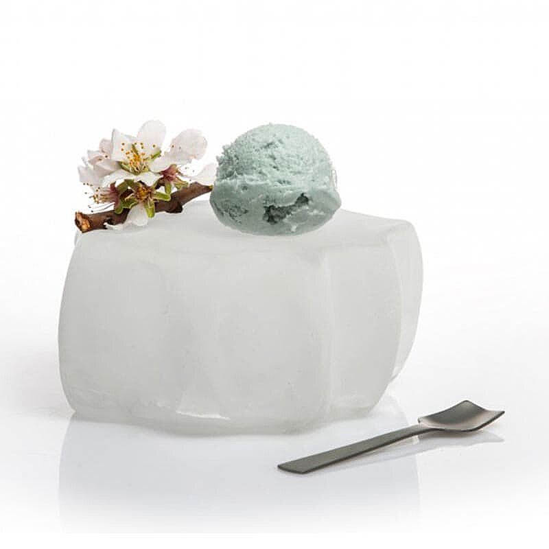 100% Chef Iceberg Cam Sunum Tabağı, Modern Tasarım, 14x7 cm - %100 Chef
