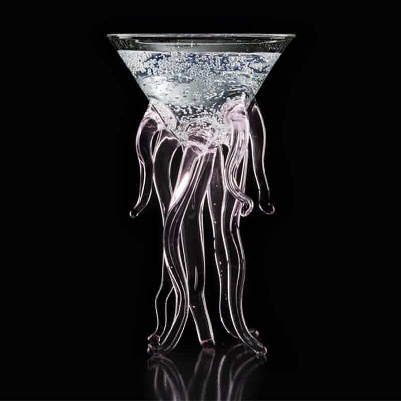 100% Chef Medusa Ayaklı Cam Kupa, Özel Tasarım, 100 ml, Pembe - %100 Chef (1)