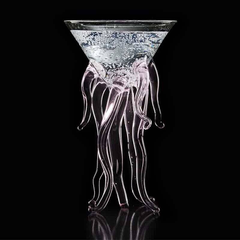 100% Chef Medusa Ayaklı Cam Kupa, Özel Tasarım, 100 ml, Pembe - 2