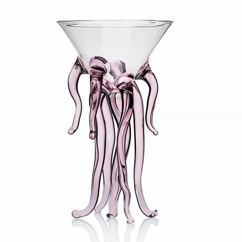 100% Chef Medusa Ayaklı Cam Kupa, Özel Tasarım, 100 ml, Pembe - %100 Chef