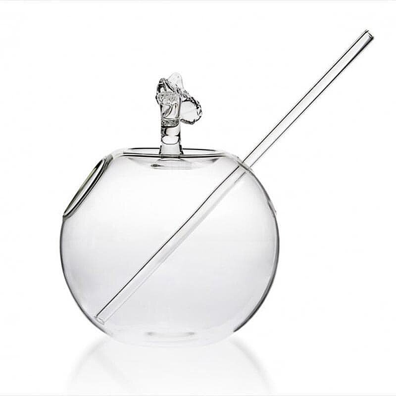 100% Chef Pipetli Elma Cam Kokteyl Bardağı, Özel Tasarım, 250 ml - %100 Chef