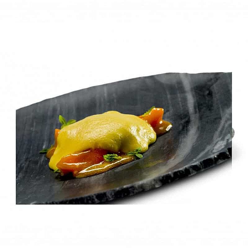 100% Chef Rustic Rim Mermer Sunum Tabağı, Gastronomi Sunum, 25 cm, Siyah - %100 Chef (1)