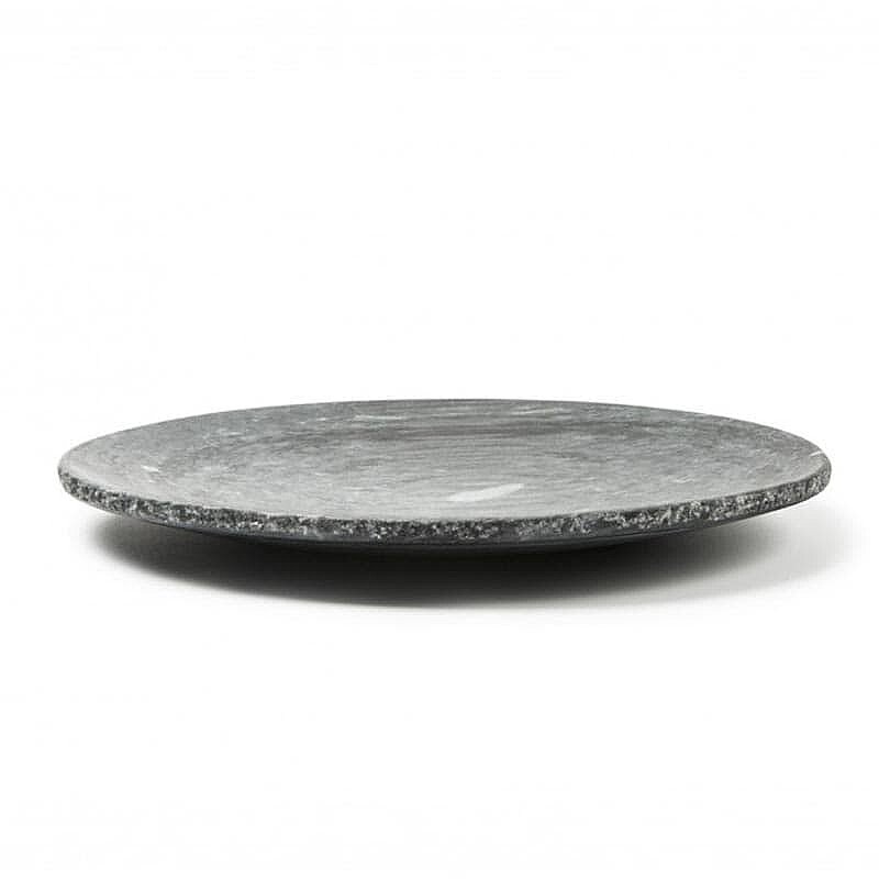 100% Chef Rustic Rim Mermer Sunum Tabağı, Gastronomi Sunum, 25 cm, Siyah - %100 Chef