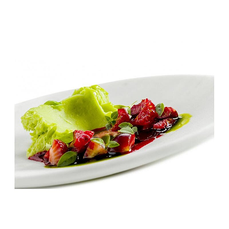 100% Chef Smooth Rim Mermer Gastronomi Sunum Tabağı, 30 cm, Beyaz - %100 Chef (1)