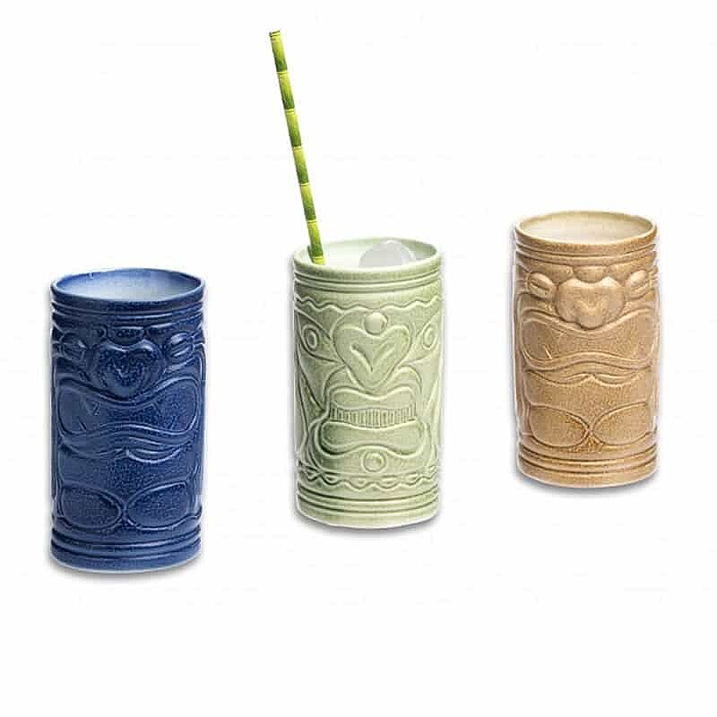 100% Chef Tiki Mug Porselen Kokteyl Bardağı, Özel Tasarım, 8x14 cm, 3 Adet - %100 Chef