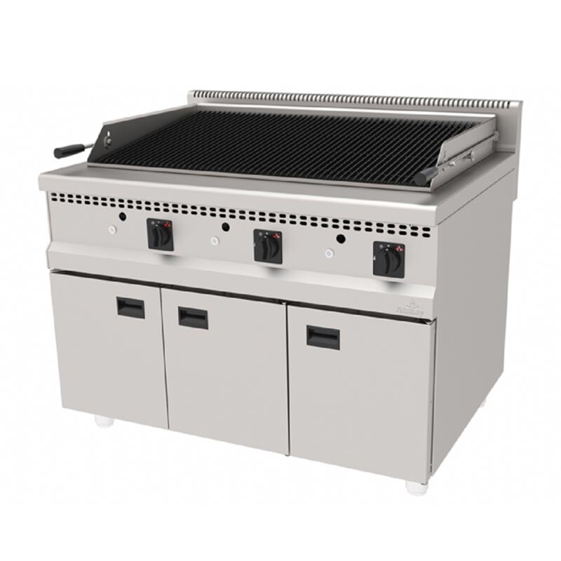 Atalay AAIG-1290 900 Seri Dolaplı Su Çekmeceli Döküm Amerikan Izgara, Paslanmaz Çelik, 120x90 cm, LPG'li - Atalay