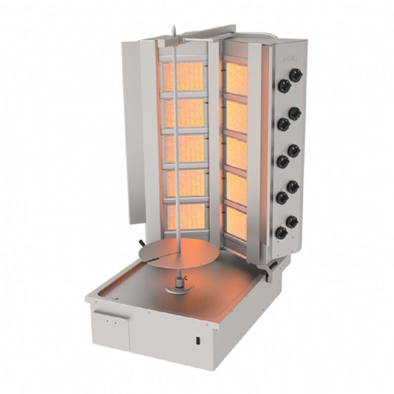 Atalay ADG-10A Alttan Motorlu V Tipi Döner Makinesi, 5+2 Radyanlı, Emniyet Ventili, Doğalgazlı - Atalay