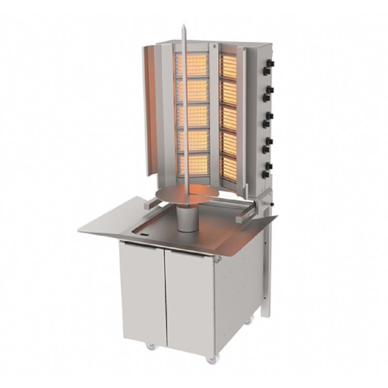 Atalay ADG-10D Alttan Motorlu Duvara Monteli Döner Makinesi, 5+2 Radyanlı, Emniyet Ventili, Doğalgazlı - Atalay