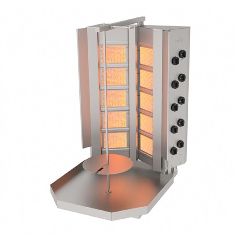 Atalay ADG-10S V Tipi Sabit Döner Makinesi, 5+2 Radyanlı, Emniyet Ventili, Doğalgazlı - Atalay