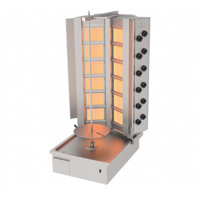 Atalay ADG-12A Alttan Motorlu V Tip Döner Makinesi, 6+6 Radyanlı, Paslanmaz Çelik, LPG'li - Atalay