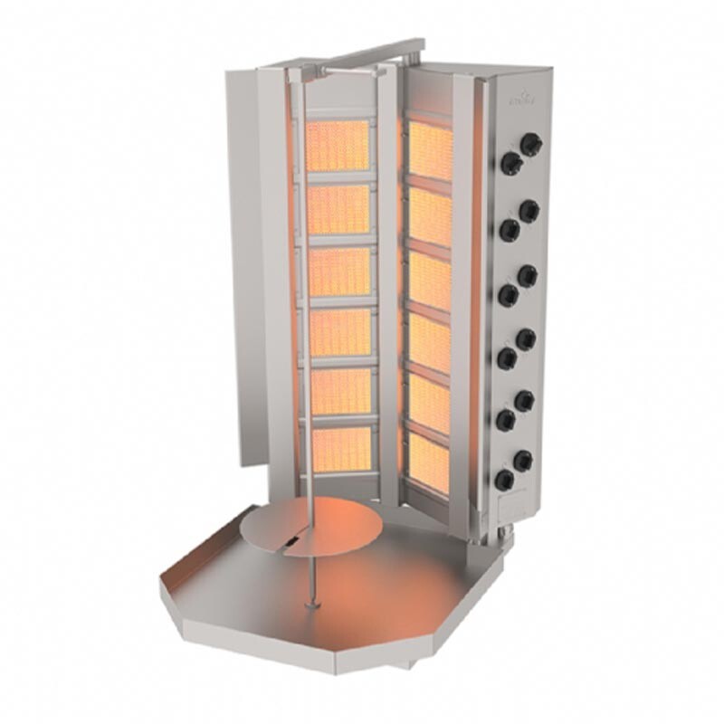 Atalay ADG-12S V Tipi Sabit Döner Makinesi, 6+2 Radyanlı, Emniyet Ventili, Doğalgazlı - Atalay