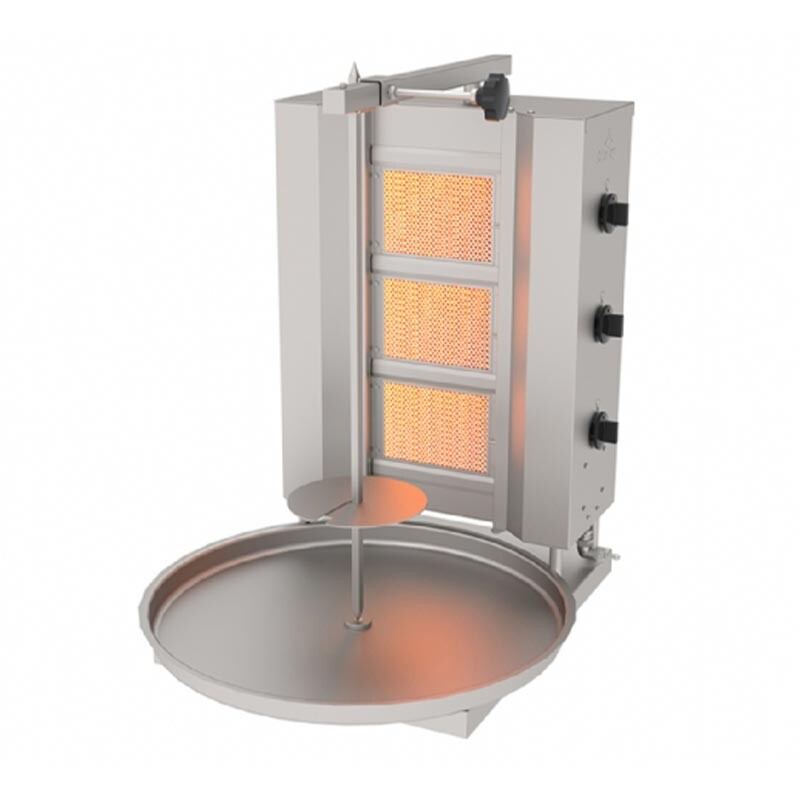 Atalay ADG-3S 3 Radyanlı Sabit Döner Makinesi, Paslanmaz Çelik, LPG’li - Atalay