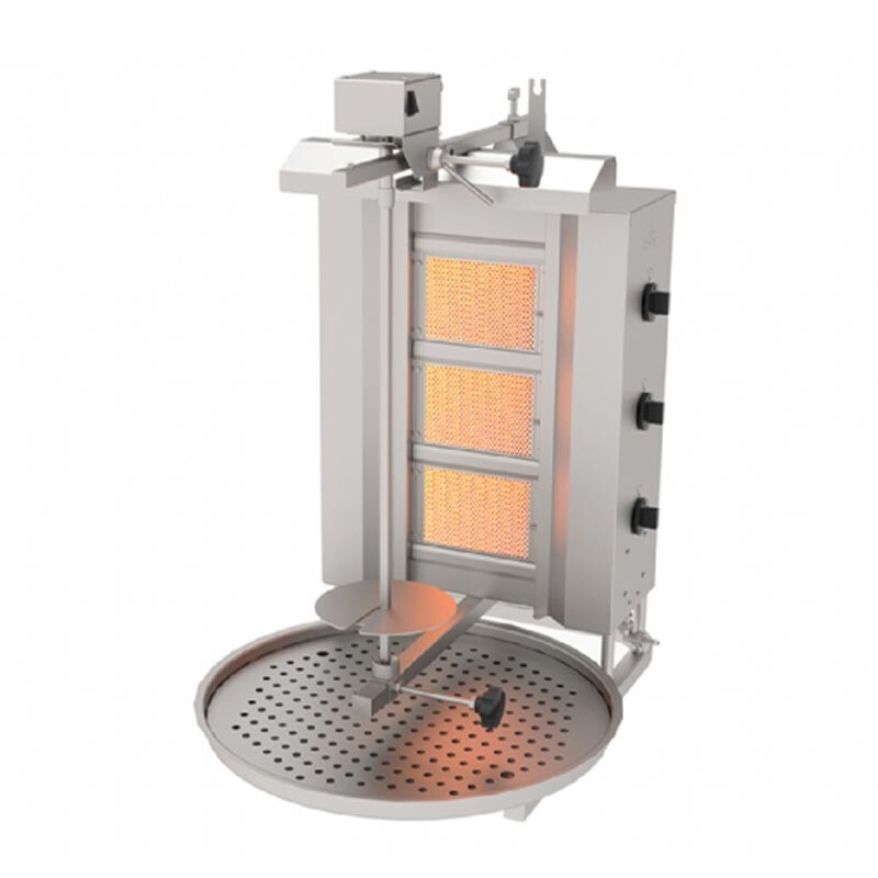 Atalay ADG-3U Üstten Motorlu 3 Radyanlı Döner Makinesi, Emniyet Ventili, Doğalgazlı - Atalay