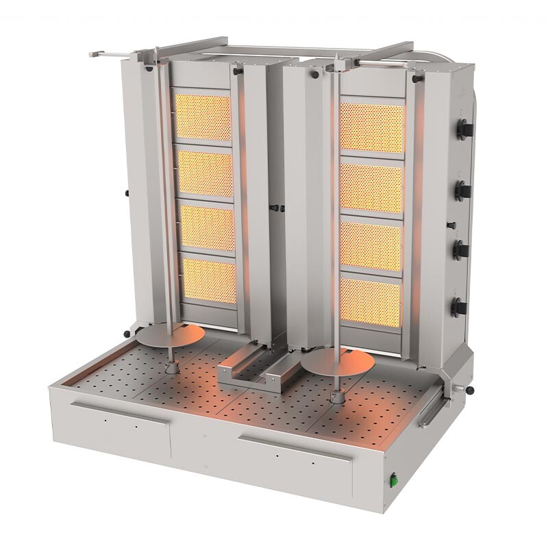 Atalay ADG-4-4A Alttan Motorlu Hareketli Döner Makinesi, 4+4 Radyanlı, Paslanmaz Çelik, LPG'li - Atalay