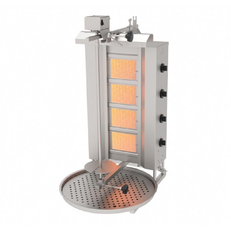 Atalay ADG-4U Üstten Motorlu Döner Makinesi 4 Radyanlı, Paslanmaz Çelik, LPG'li - Atalay