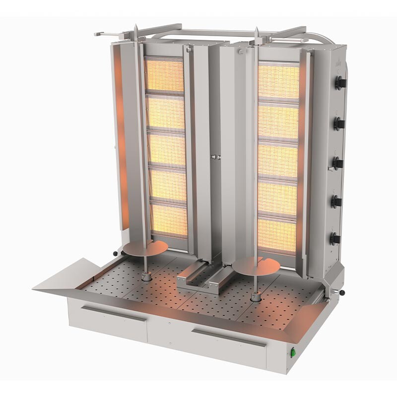 Atalay ADG-5-5A Alttan Motorlu Hareketli Döner Makinesi, 5+5 Radyanlı, Paslanmaz Çelik, LPG'li - Atalay