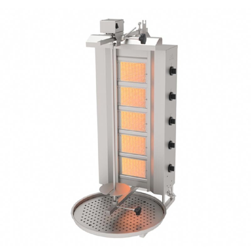 Atalay ADG-5U Üstten Motorlu 5 Radyanlı Döner Makinesi, Paslanmaz Çelik, LPG'li - Atalay