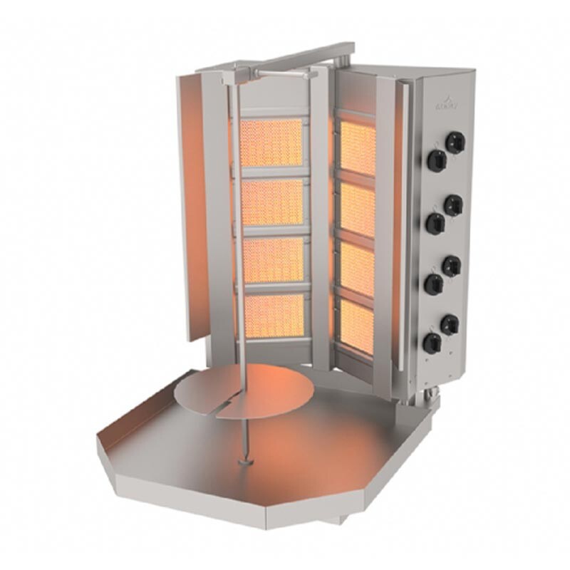 Atalay ADG-8S Sabit V Tip Döner Makinesi, 4+4 Radyanlı, Paslanmaz Çelik, LPG'li - Atalay