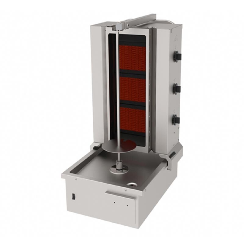 Atalay ADGC-3A Alttan Motorlu Camlı Hareketli Döner Makinesi, 3 Radyanlı, Paslanmaz Çelik, LPG'li - Atalay