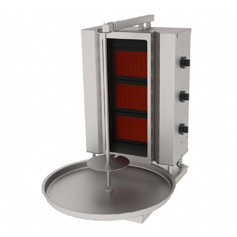 Atalay ADGC-3S Camlı Sabit Döner Makinesi, 3 Radyanlı, Paslanmaz Çelik, LPG'li - Atalay