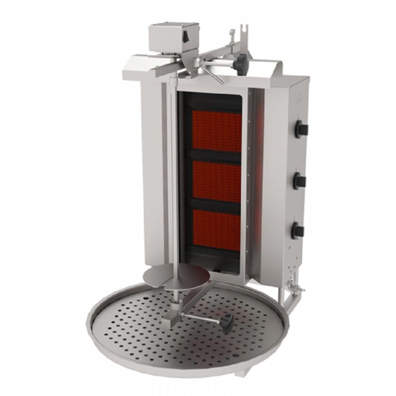 Atalay ADGC-3U Camlı Üstten Motorlu Döner Makinesi, 3 Radyanlı, Emniyet Ventili, Doğalgazlı - Atalay