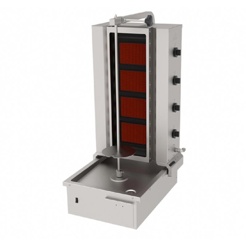 Atalay ADGC-4A Alttan Motorlu Camlı Hareketli Döner Makinesi, 4 Radyanlı, Paslanmaz Çelik, LPG'li - Atalay