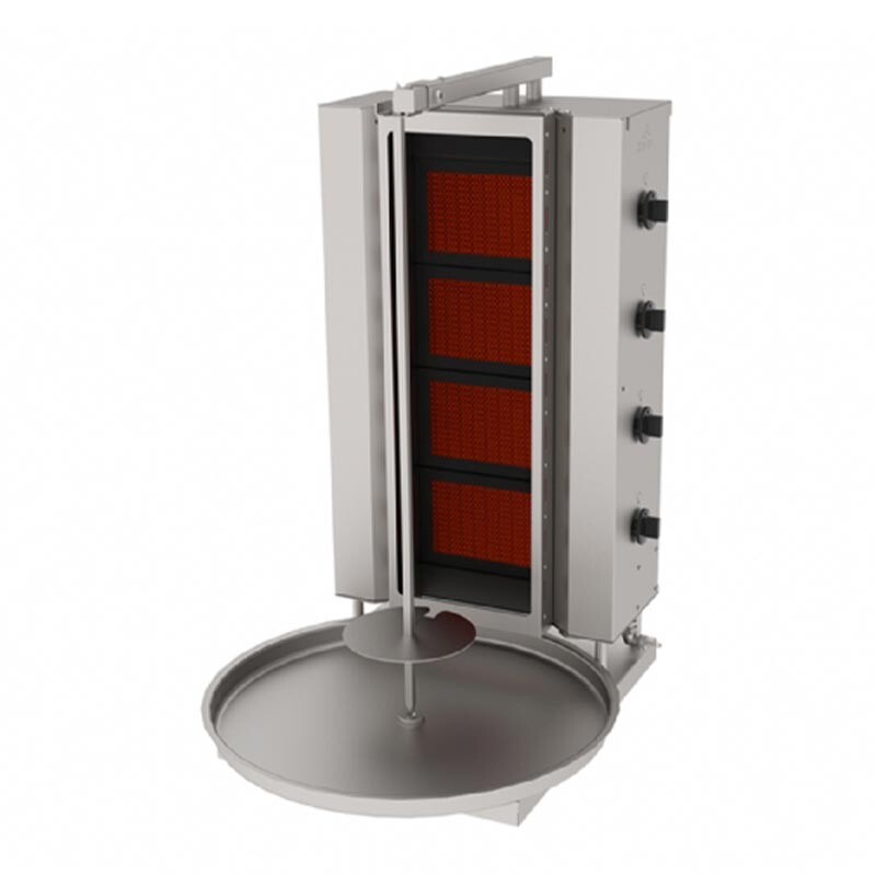 Atalay ADGC-4S Sabit Camlı Döner Makinesi, 4 Radyanlı, Emniyet Ventili, Doğalgazlı - Atalay