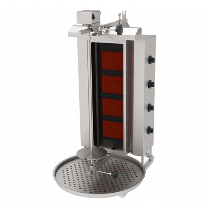 Atalay ADGC-4U Üstten Motorlu Camlı Döner Makinesi, 4 Radyanlı, Emniyet Ventili, Doğalgazlı - Atalay