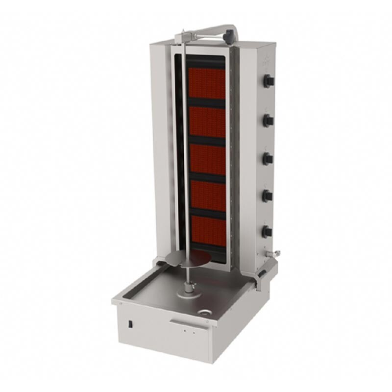 Atalay ADGC-5A Alttan Motorlu Camlı Hareketli Döner Makinesi, 5 Radyanlı, Paslanmaz Çelik, LPG'li - Atalay