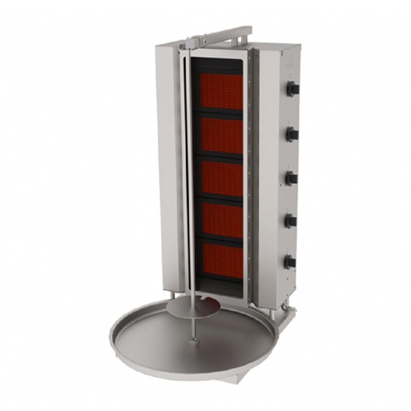 Atalay ADGC-5S Camlı Sabit Döner Makinesi, 5 Radyanlı, Paslanmaz Çelik, LPG'li - Atalay