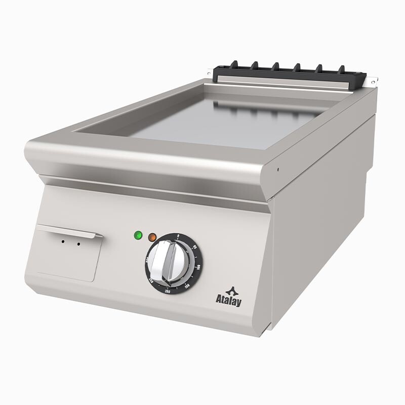 Atalay AEI-473-CR 730 Seri Set Üstü Düz Pleyt Izgara, Paslanmaz Çelik, 40x73x30 cm, Krom, Elektrikli - Atalay