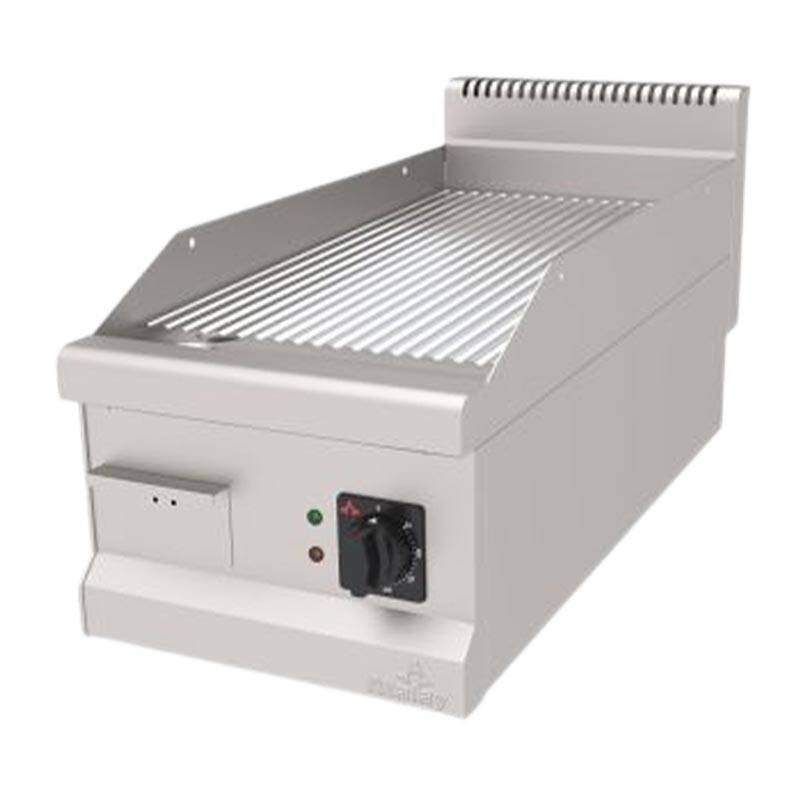 Atalay AEI-490NSCR 900 Seri Setüstü Nervürlü Pleyt Izgara, Paslanmaz Çelik, 40x90 cm, Krom Yüzeyli, Elektrikli - 1