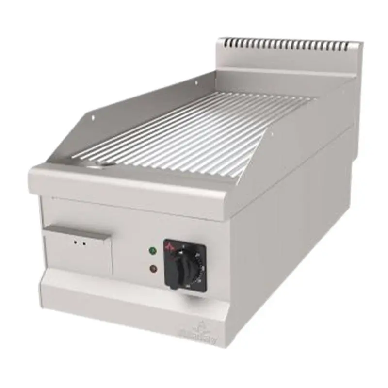 Atalay AEI-490NSCR 900 Seri Setüstü Nervürlü Pleyt Izgara, Paslanmaz Çelik, 40x90 cm, Krom Yüzeyli, Elektrikli - 1