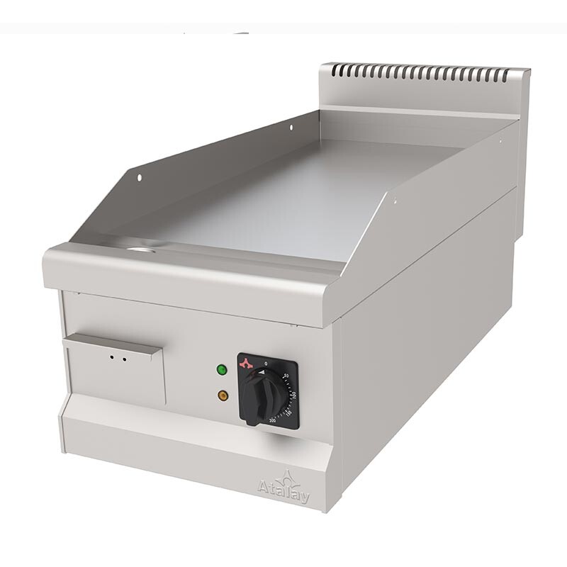 Atalay AEI-490SCR 900 Seri Setüstü Düz Pleyt Izgara, Paslanmaz Çelik, 40x90 cm, Krom Yüzeyli, Elektrikli - Atalay