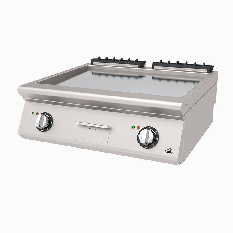 Atalay AEI-873-CR 730 Seri Set Üstü Düz Pleyt Izgara, Paslanmaz Çelik, 80x73x30 cm, Krom, Elektrikli - 1