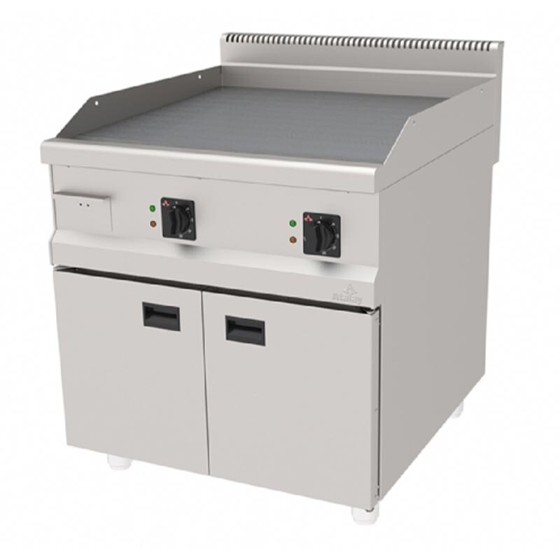 Atalay AEI-890-N 900 Seri Dolaplı Nervürlü Izgara, Paslanmaz Çelik, 80x90 cm, Elektrikli - Atalay