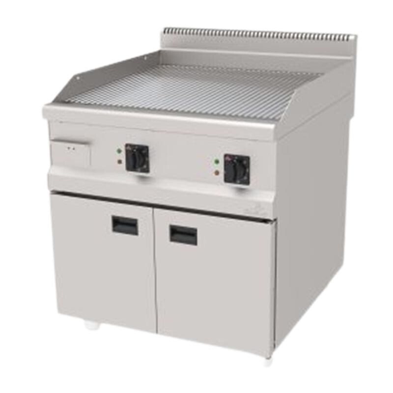 Atalay AEI-890NCR 900 Seri Nervürlü Pleyt Izgara, Paslanmaz Çelik, 80x90 cm, Krom Yüzeyli, Elektrikli - Atalay