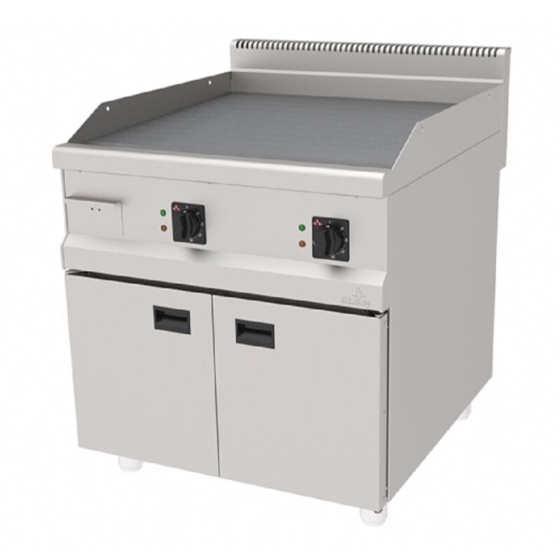 Atalay AEI-890NDCR 900 Seri Nervürlü + Düz Pleyt Izgara, Paslanmaz Çelik, 80x90 cm, Krom Yüzeyli, Elektrikli - Atalay