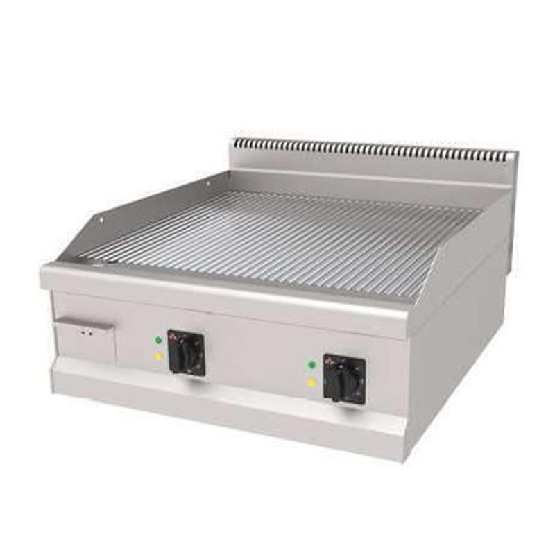 Atalay AEI-890NSCR 900 Seri Setüstü Nervürlü Pleyt Izgara, Paslanmaz Çelik, 80x90 cm, Krom Yüzeyli, Elektrikli - Atalay