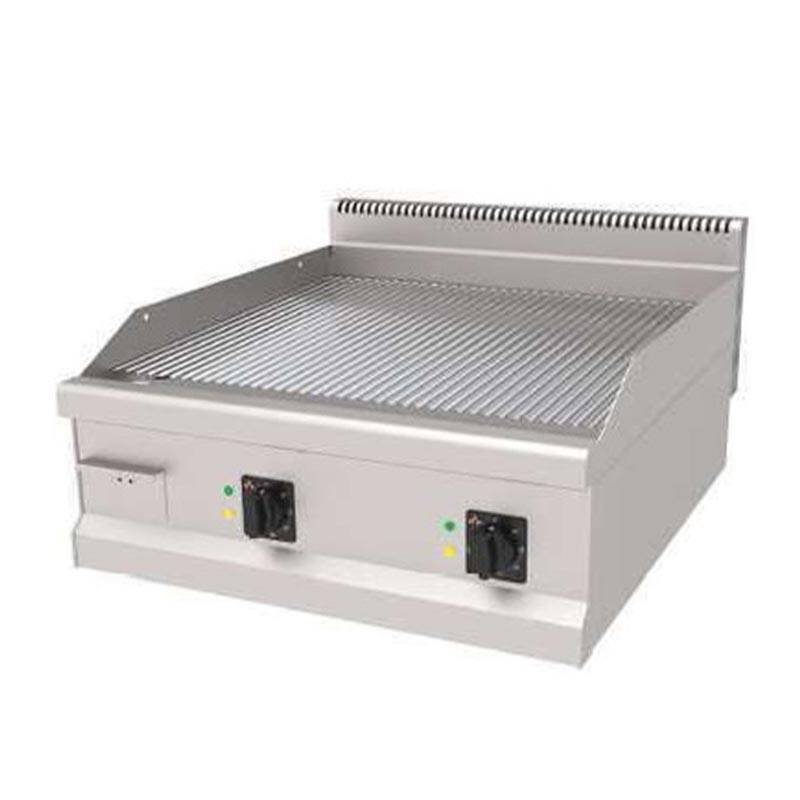 Atalay AEI-890NSCR 900 Seri Setüstü Nervürlü Pleyt Izgara, Paslanmaz Çelik, 80x90 cm, Krom Yüzeyli, Elektrikli - 1