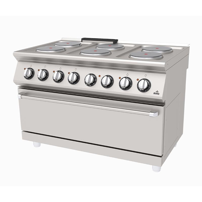 Atalay AEK-1273 730 Seri 6 Ocaklı Kuzine, 120x73x85 cm, Paslanmaz Çelik, Elektrikli - Atalay