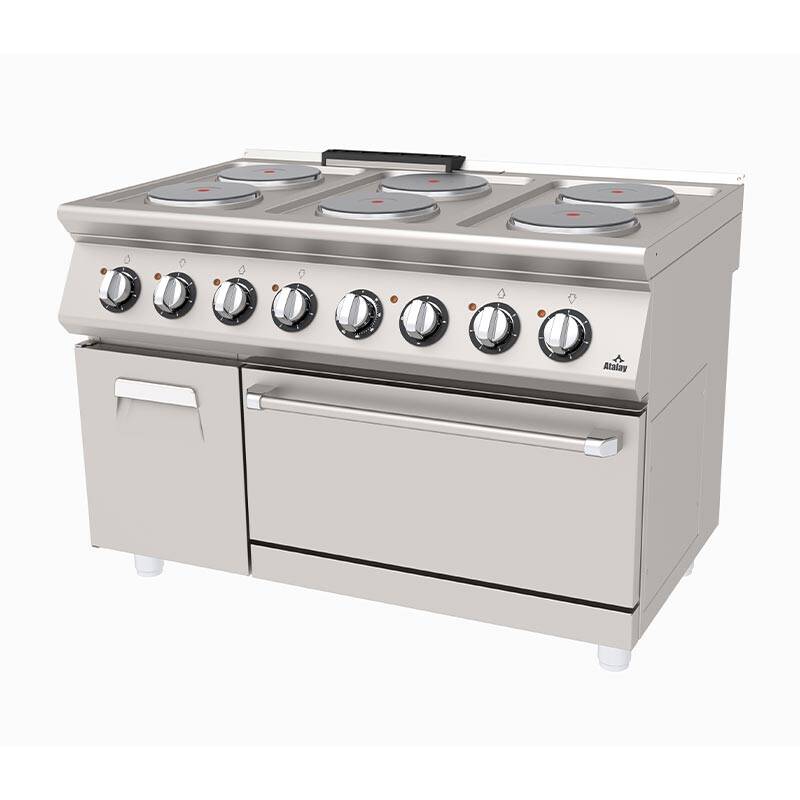 Atalay AEK-1273-D 730 Seri 4 Ocaklı Kuzine, Dolaplı, 80x73x85 cm, Paslanmaz Çelik, Elektrikli - 1