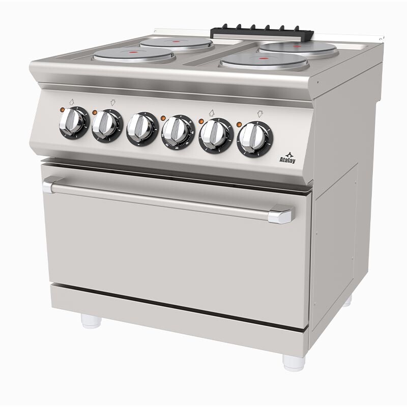 Atalay AEK-873 730 Seri 4 Ocaklı Kuzine, 80x73x85 cm, Paslanmaz Çelik, Elektrikli - Atalay